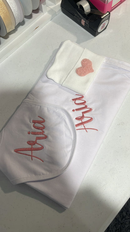 Embroidered Swaddle Blankets