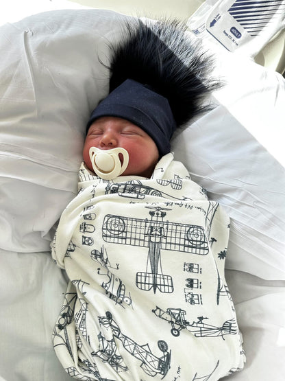 Model Airplanes Printed Swaddle