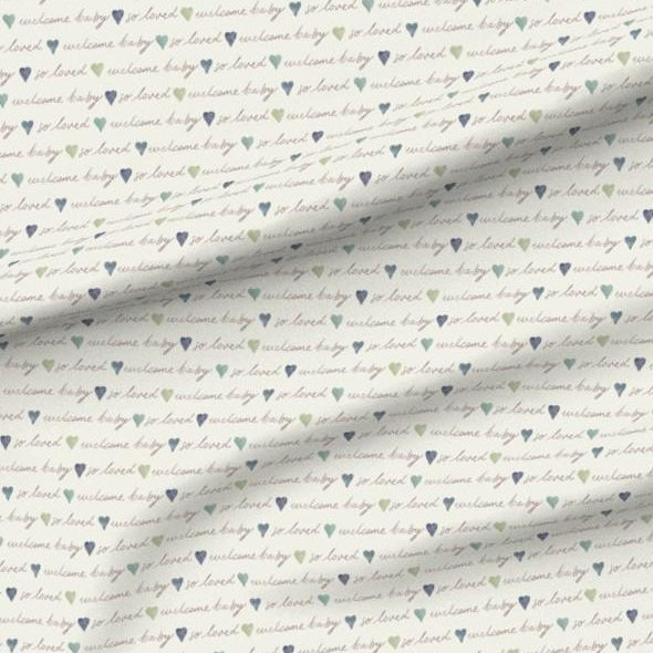 Signed With Love - Blue/Green Hearts Swaddle