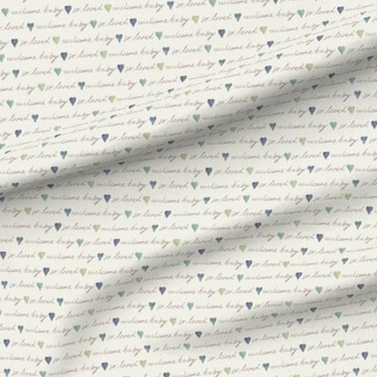 Signed With Love - Blue/Green Hearts Swaddle