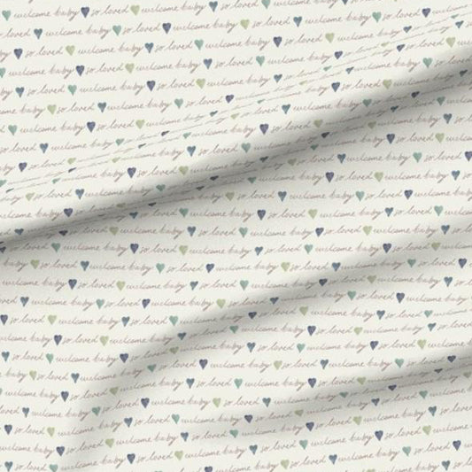 Signed With Love - Blue/Green Hearts Swaddle
