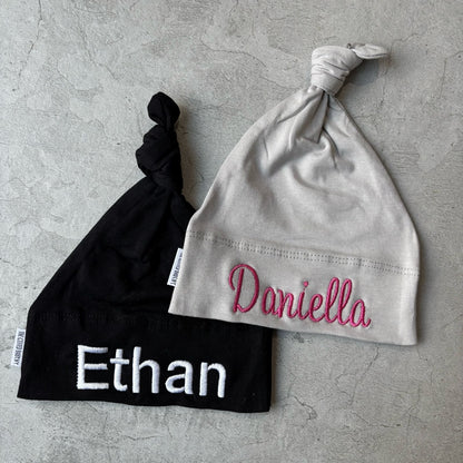 Embroidered Knot Hat