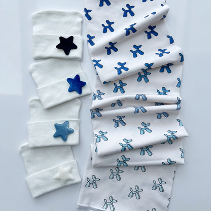 Ombre Blue Dogs Printed Swaddle