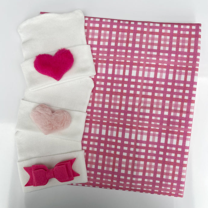 Hot pink gingham Printed Swaddle