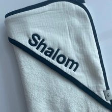 Load image into Gallery viewer, Black Trim Towel (with embroidery)