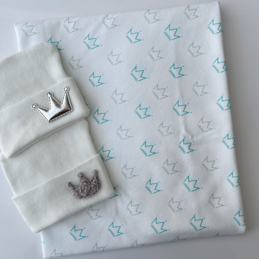 Mini Crowns Printed Swaddle