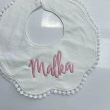 Load image into Gallery viewer, Scalloped Bib (with embroidery)