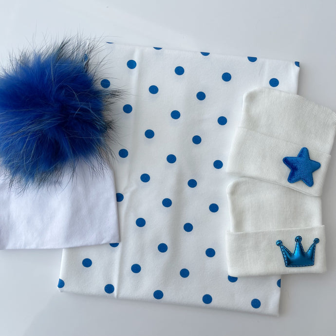 Blue Dots Printed Swaddle