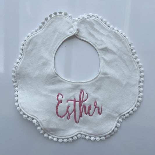 Scalloped Bib (with embroidery)