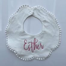 Load image into Gallery viewer, Scalloped Bib (with embroidery)