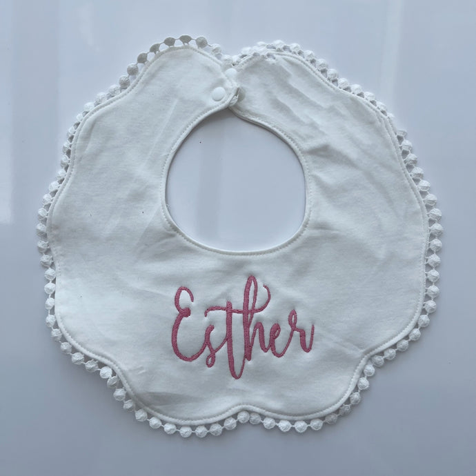Scalloped Bib (with embroidery)