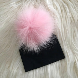 Black Hat Baby Pink Pompom - The Gifted Baby NY