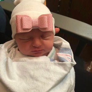 Leather Bow Hospital Hat - The Gifted Baby NY
