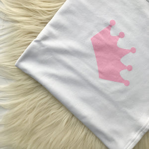 Pink Crown Matching Receiving Blanket - The Gifted Baby NY