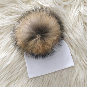 White Hat Natural Pompom - The Gifted Baby NY