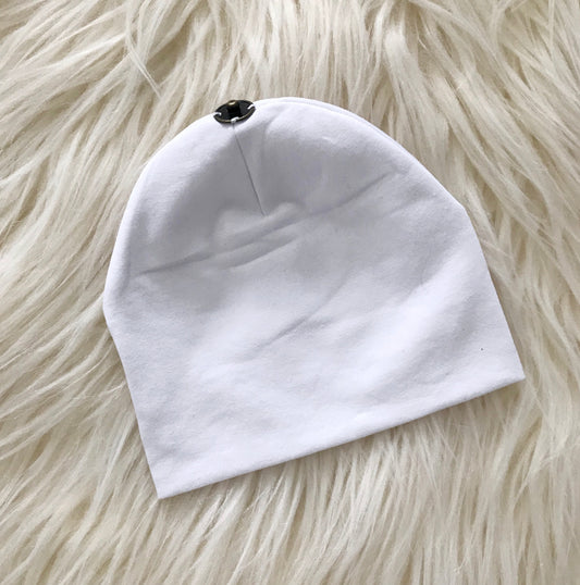 White Hat With Snap - The Gifted Baby NY