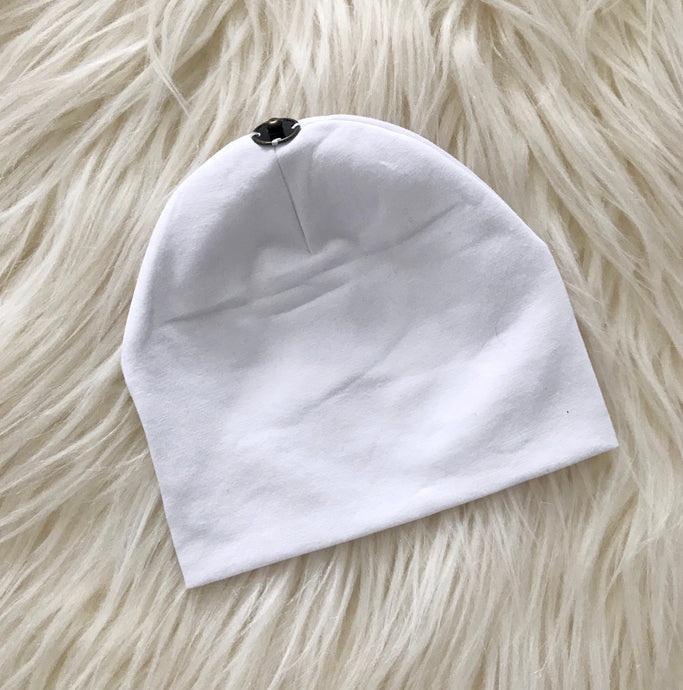 White Hat With Snap - The Gifted Baby NY