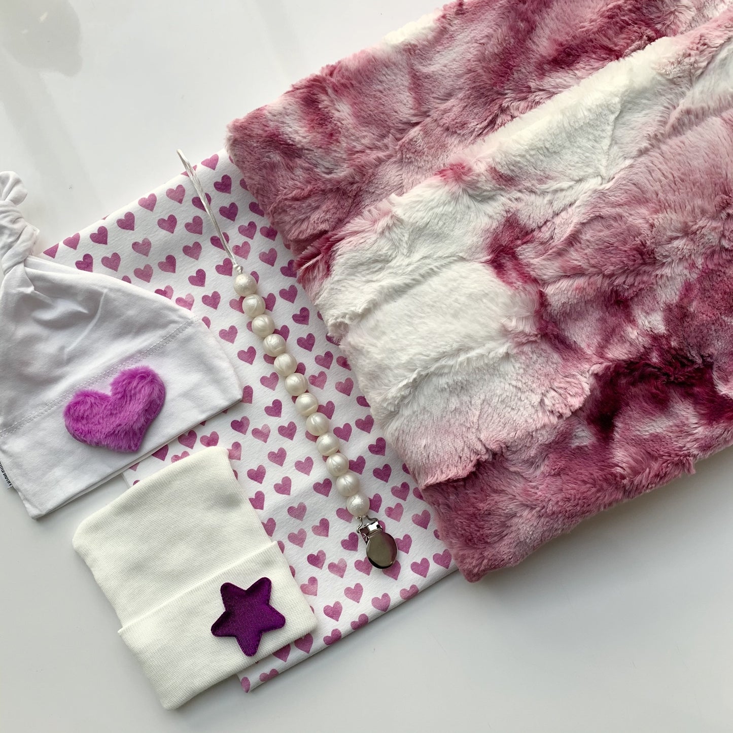 Purple Hearts Swaddle - The Gifted Baby NY