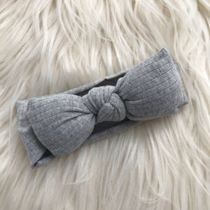 Heather Gray Puffer Bow - The Gifted Baby NY