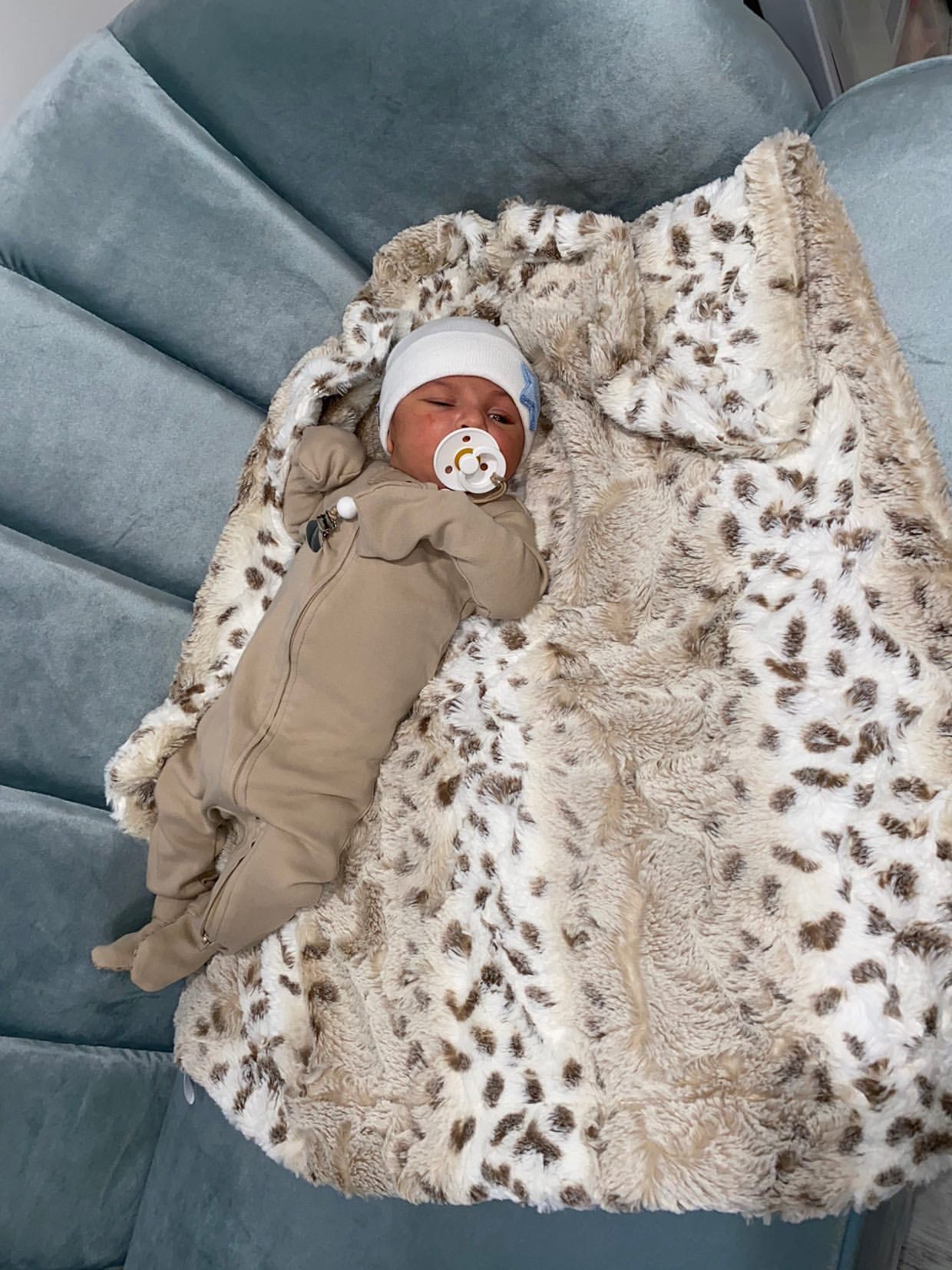 Cream Leopard Stroller Blanket - The Gifted Baby NY