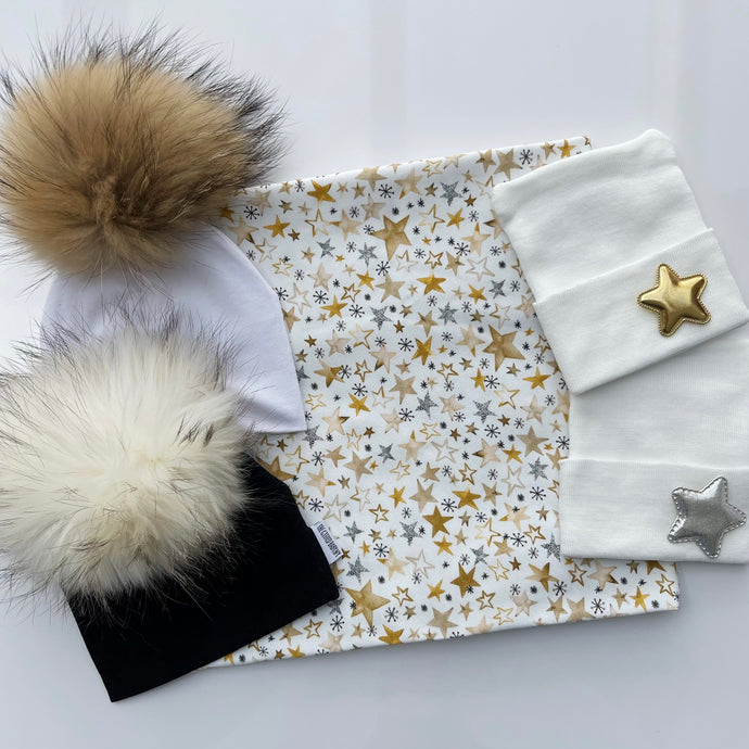 Gold and Silver Star Swaddle
