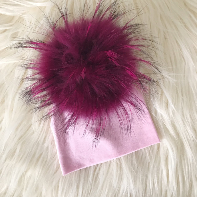 Pink Hat Hot Pink Pompom - The Gifted Baby NY
