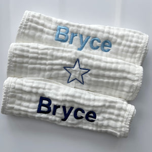 Set of 3 Burp Cloths (with embroidery)