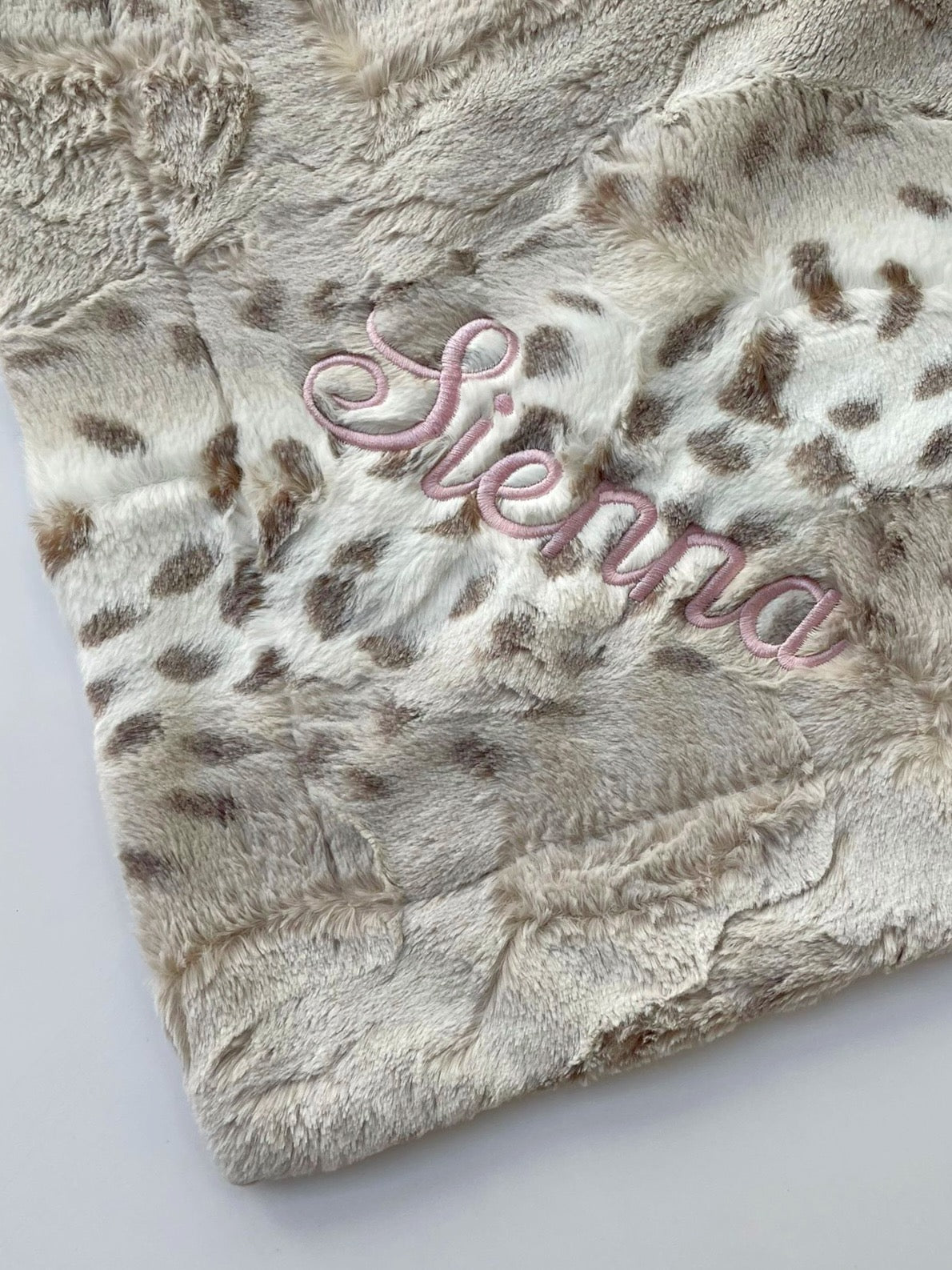 Cream Leopard Stroller Blanket