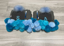 Load image into Gallery viewer, Blue Ombré Pompom Blanket