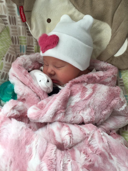 Medium Furry Heart Hospital Hat - The Gifted Baby NY