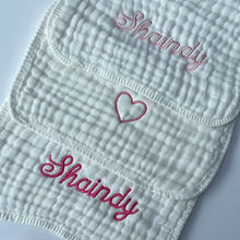Load image into Gallery viewer, Set of 3 Burp Cloths (with embroidery)