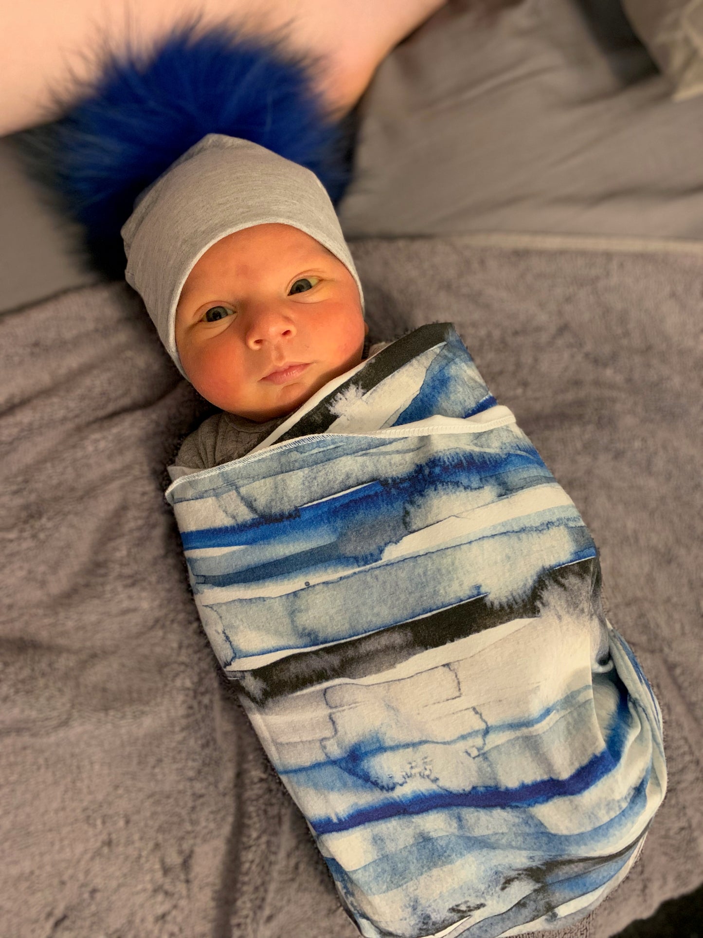 Blue Watercolor Swaddle - The Gifted Baby NY