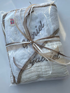 Set of 3 Burp Cloths (With Embroidery)
