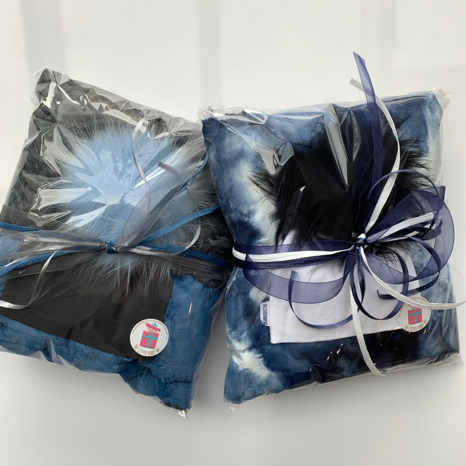 Blue/ Gray Stroller Blanket Gift Set - The Gifted Baby NY