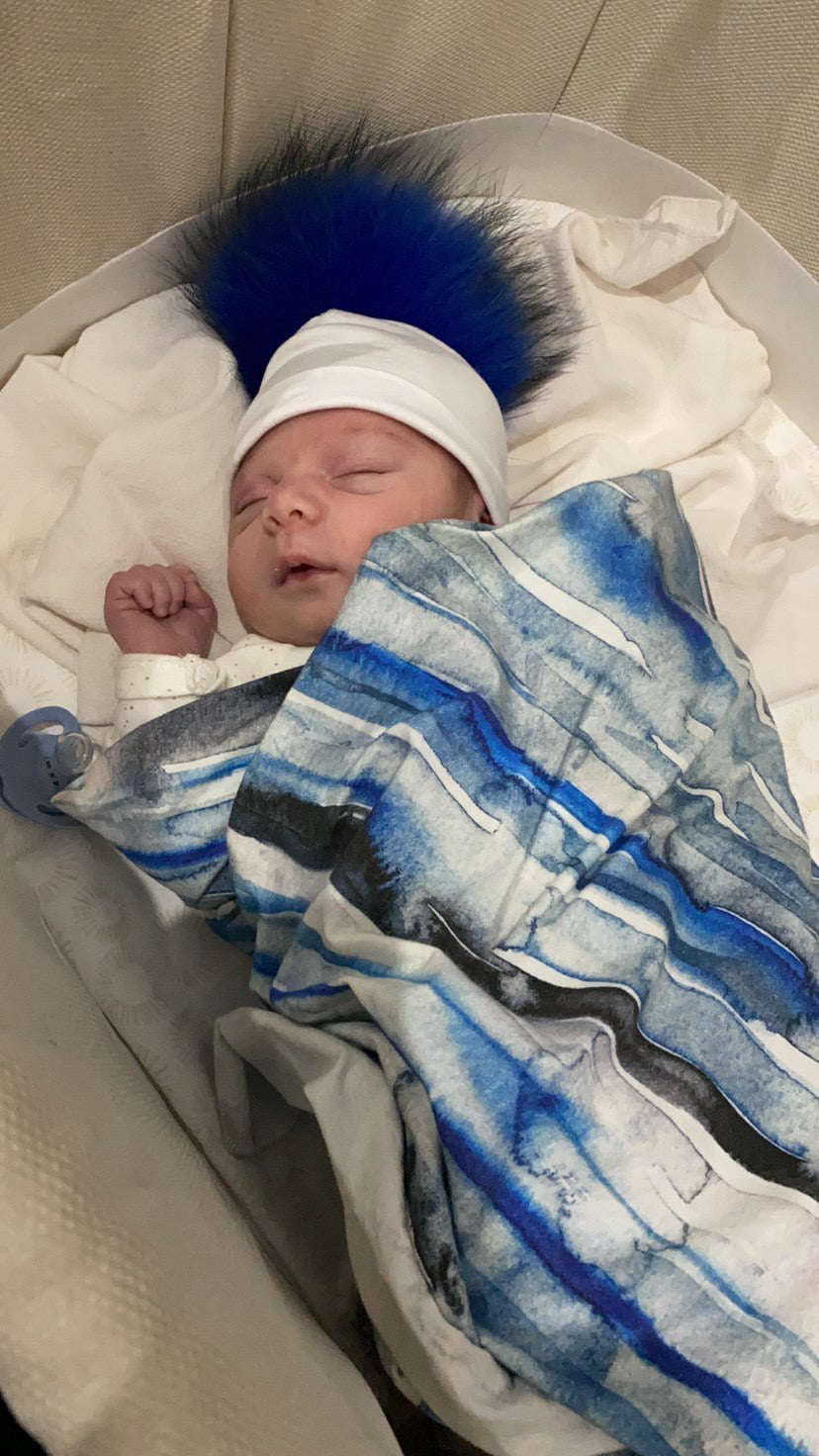 Blue Watercolor Swaddle