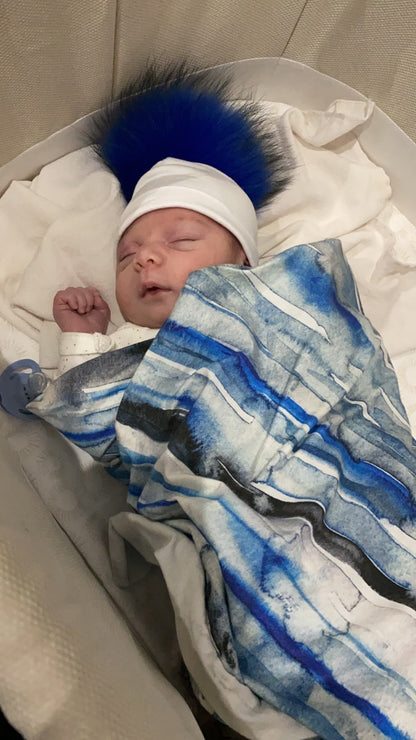 Blue Watercolor Swaddle