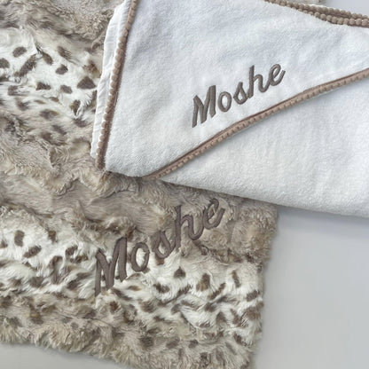 Cream Leopard Stroller Blanket