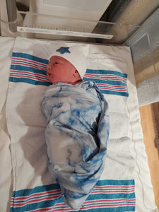 Blue Marble Printed Swaddle