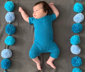 Blue Ombré Pompom Blanket - The Gifted Baby NY
