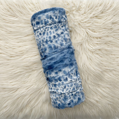 Blue Leopard Stroller Blanket Gift Set
