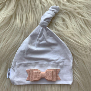 Pink Leather Bow - The Gifted Baby NY