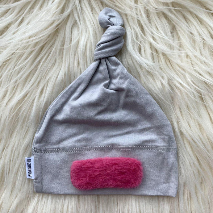 Light Gray Hat Pink Linear - The Gifted Baby NY